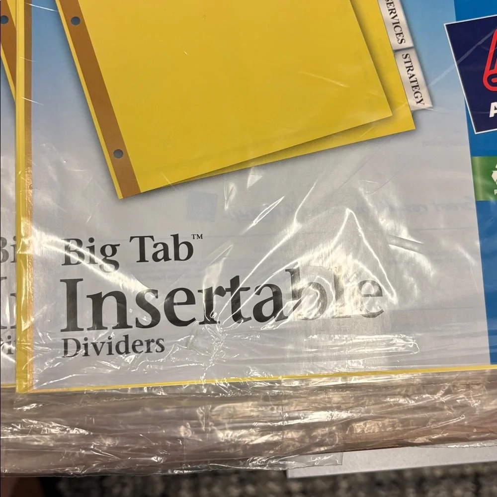 Avery Big Tab Insertable Dividers - Bright Yellow - 6 packages